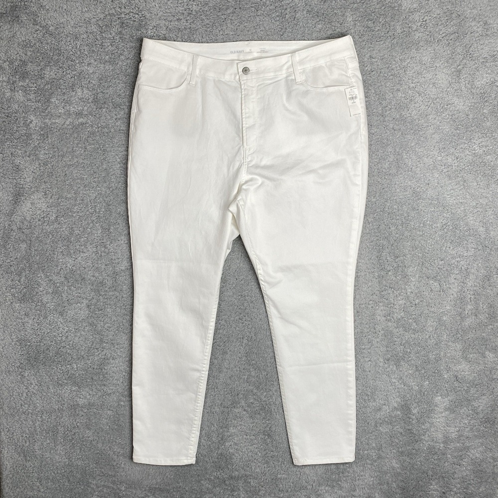 Old Navy High Rise Wow Super Skinny‎ Jeans Size 18 White Short Neutral
